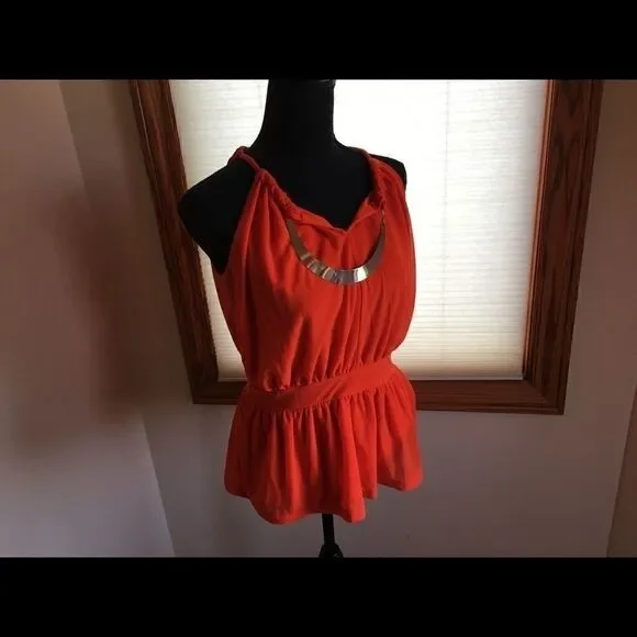 Worthington orange dressy tank top size M easycare - Picture 7 of 8
